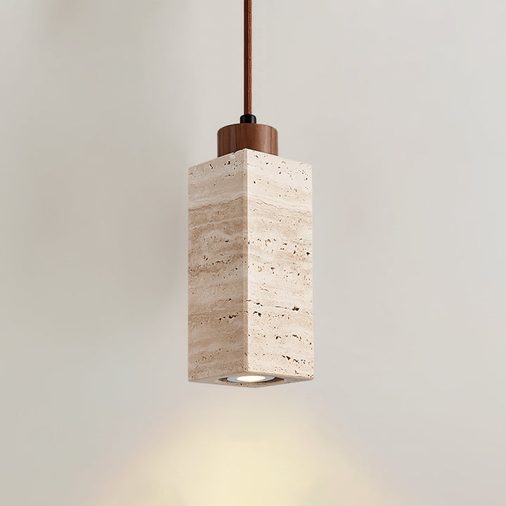 Lampa wisząca Solvara z trawertynu