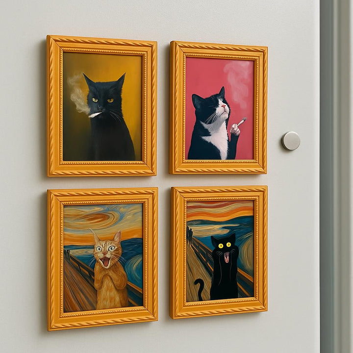 Meowments - Dekoracyjne Magnesy Ramkowe z Kotami