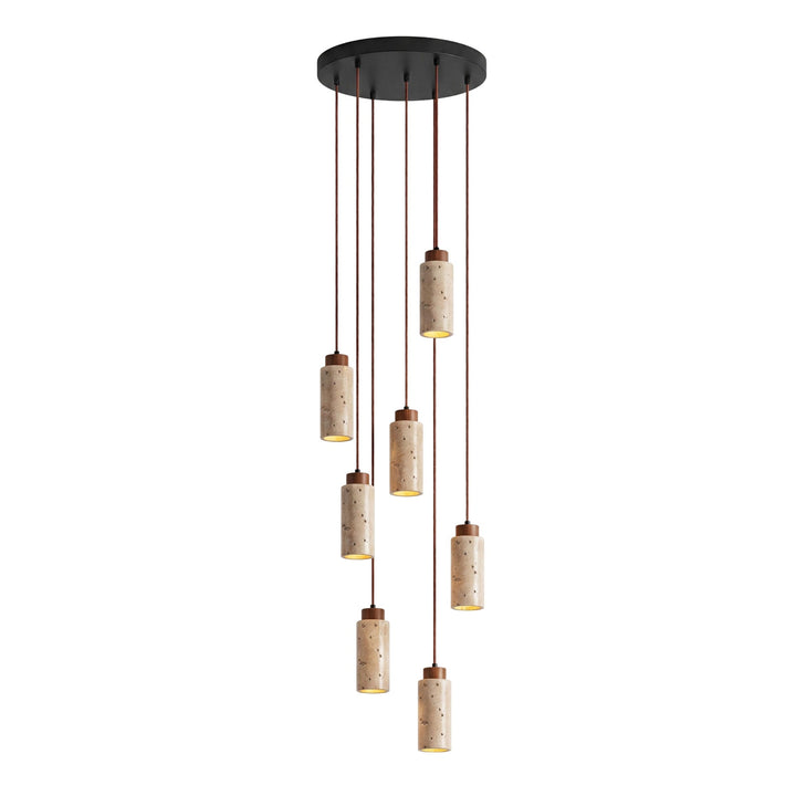 Lampa wisząca Solvara z trawertynu