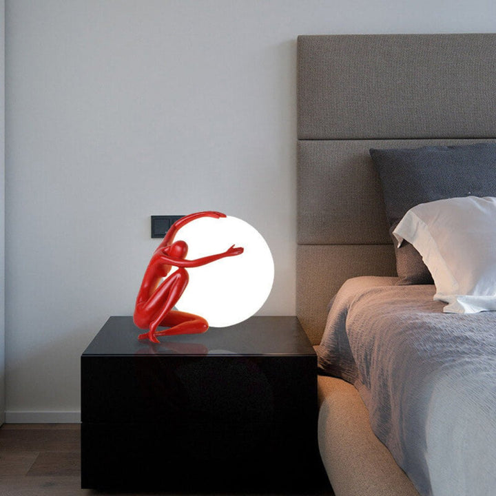Lampa stołowa humanoidalna z kulą