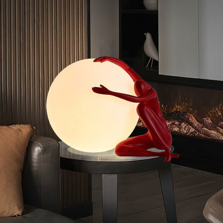 Lampa stołowa humanoidalna z kulą