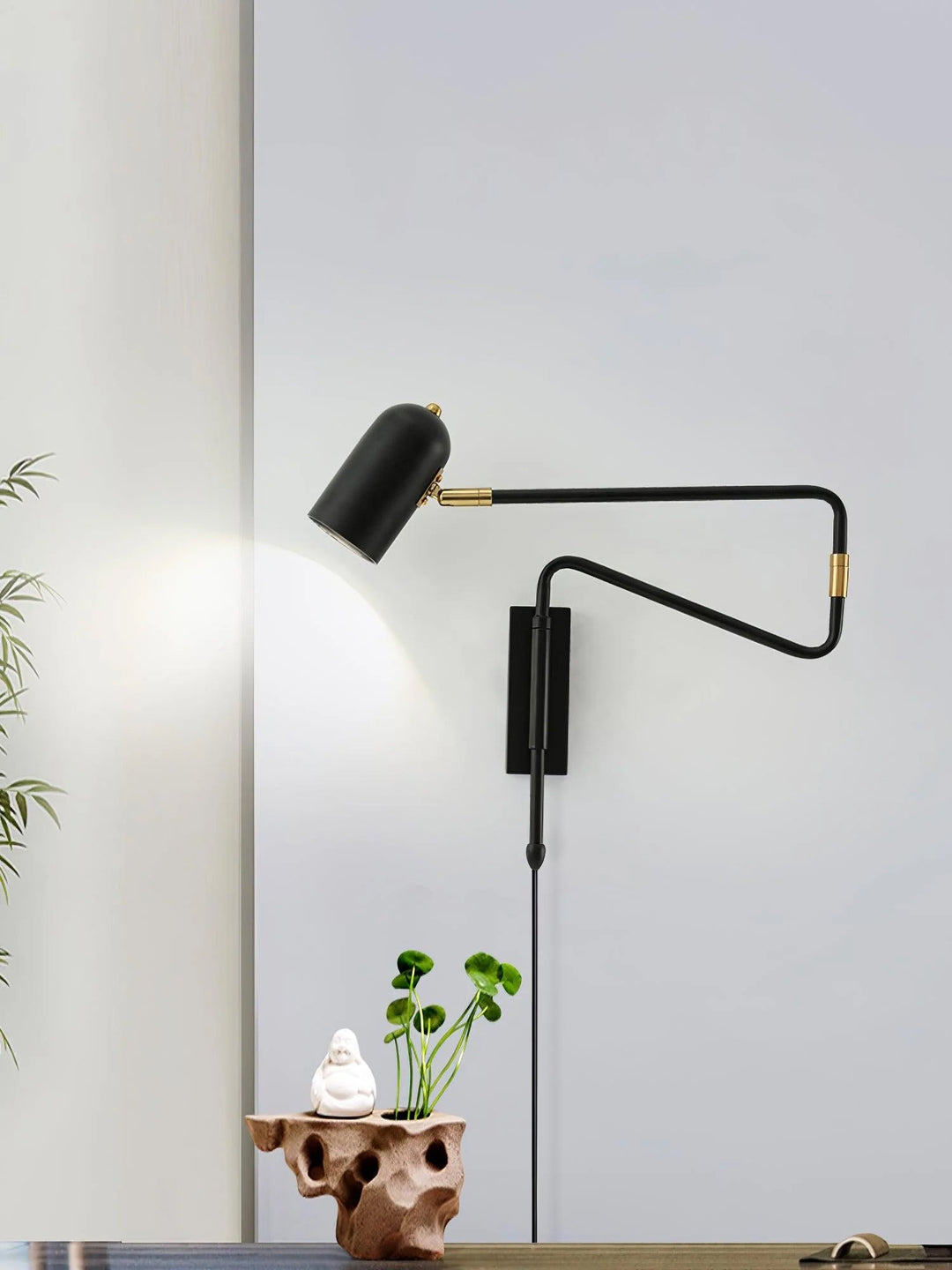 Regulowana Lampa Ścienna z Ramieniem do Wtyczki