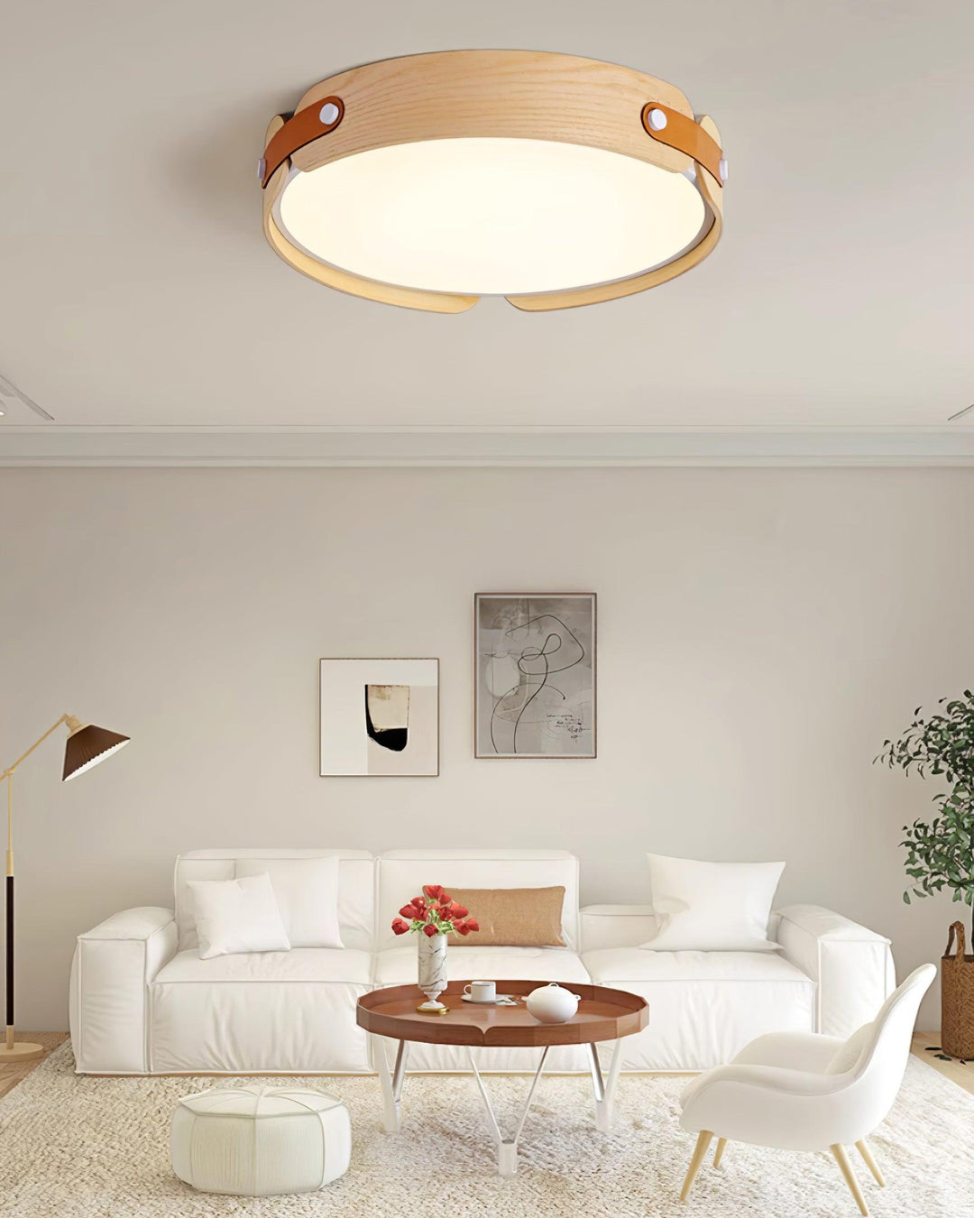 Lampa sufitowa Aiwen z drewna