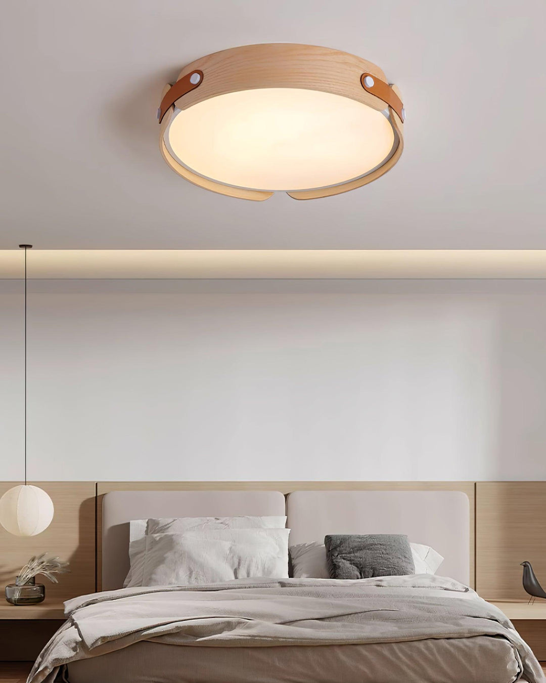 Lampa sufitowa Aiwen z drewna
