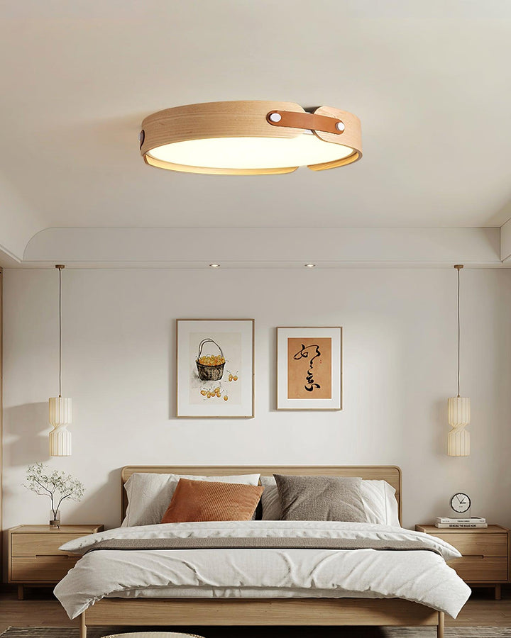 Lampa sufitowa Aiwen z drewna
