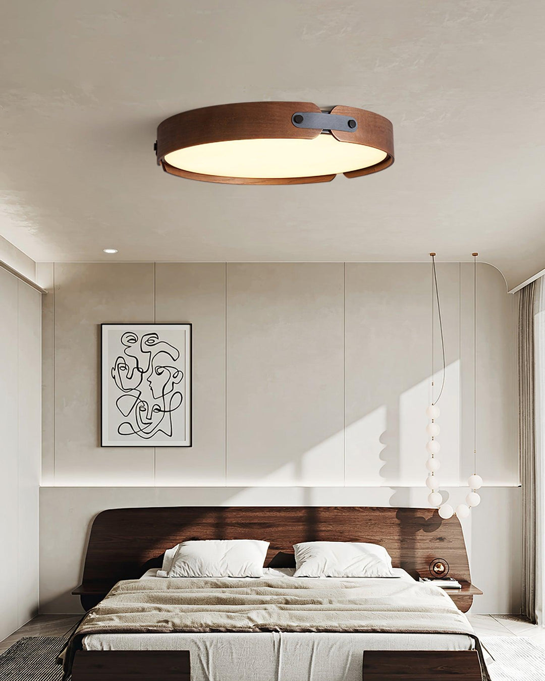 Lampa sufitowa Aiwen z drewna