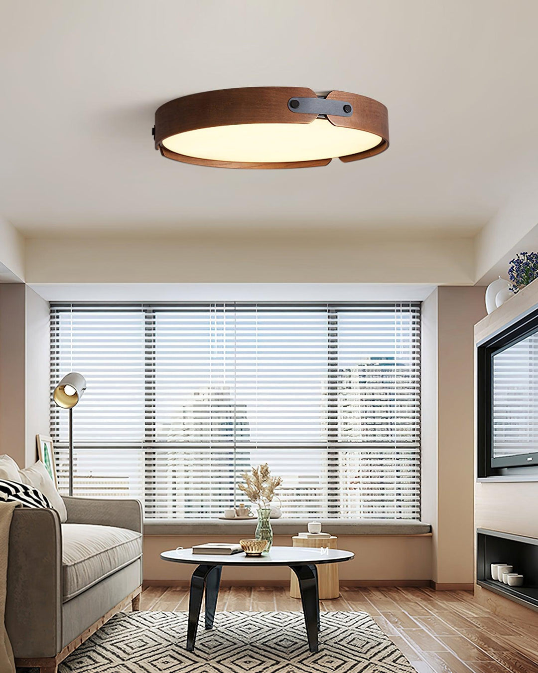 Lampa sufitowa Aiwen z drewna
