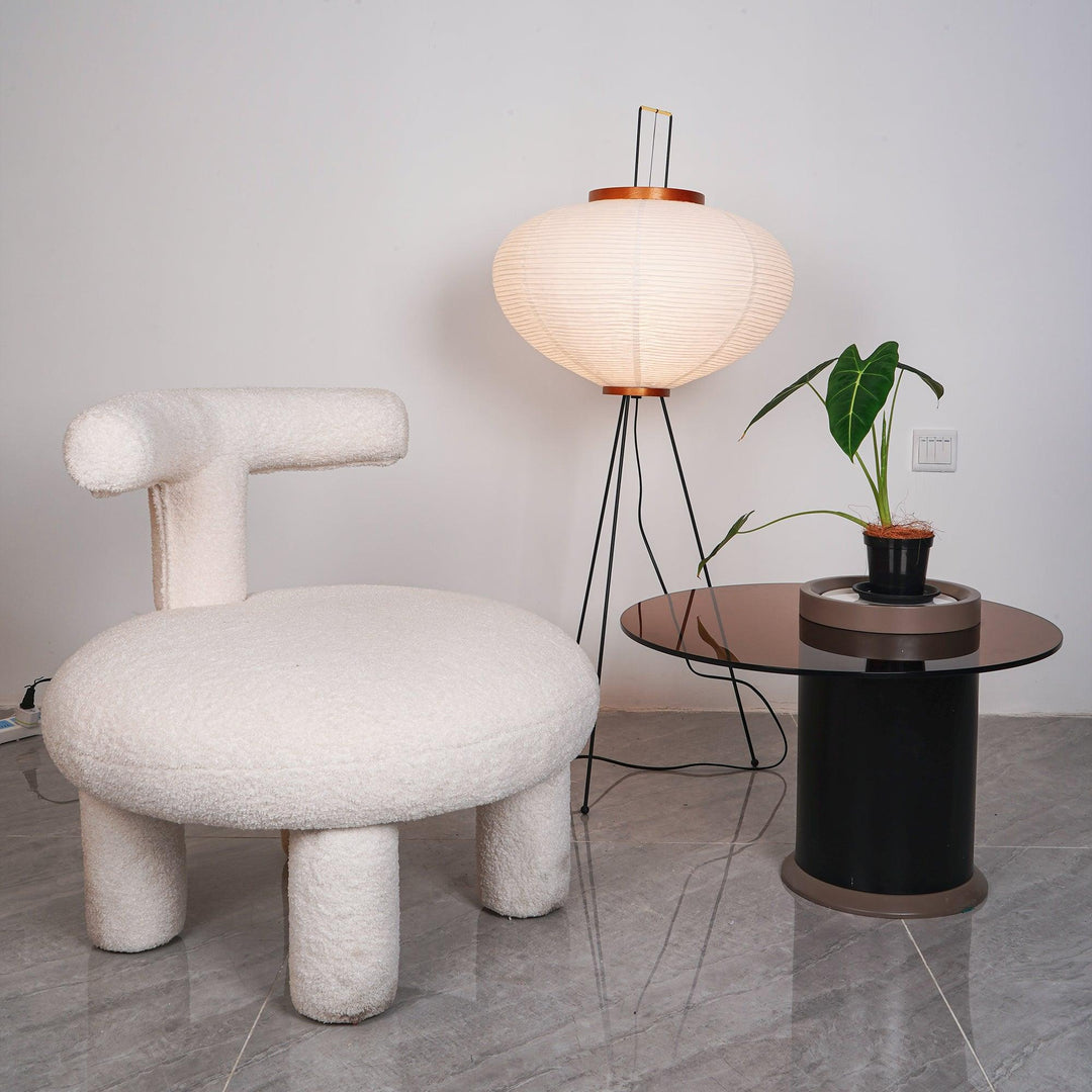 Lampa podłogowa z papieru ryżowego