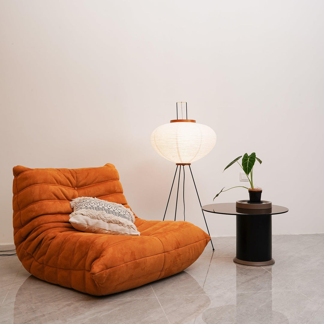 Lampa podłogowa z papieru ryżowego