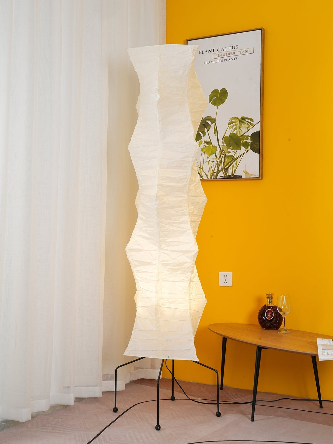Lampa podłogowa z papieru ryżowego