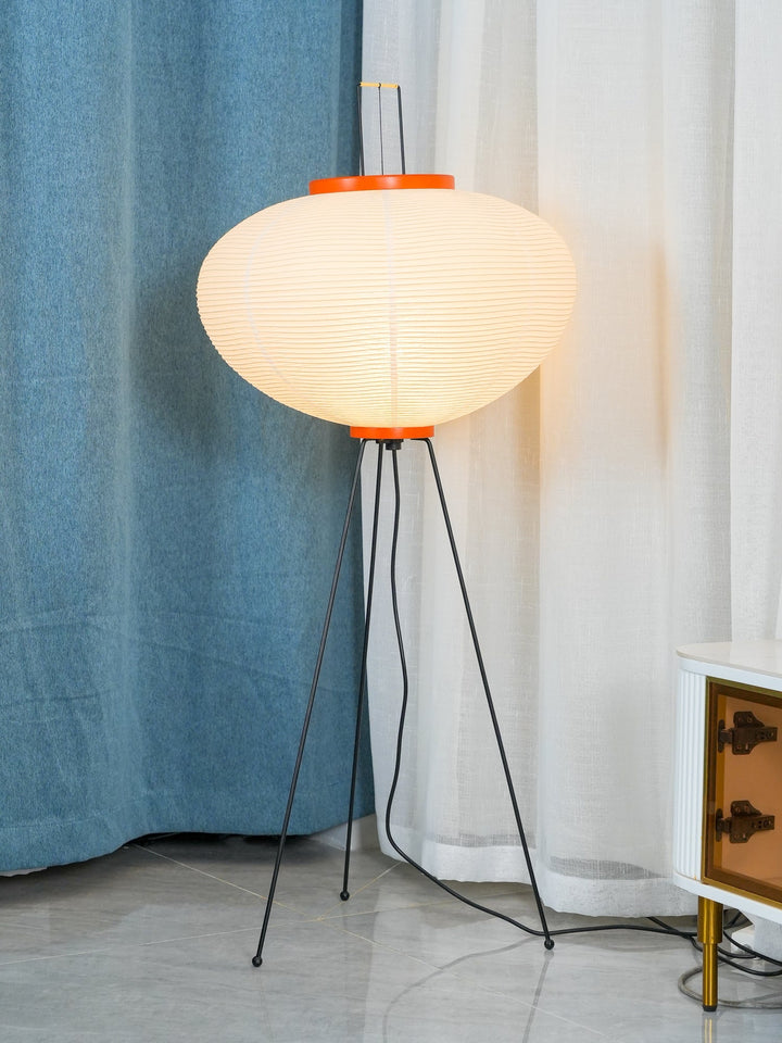 Lampa podłogowa z papieru ryżowego