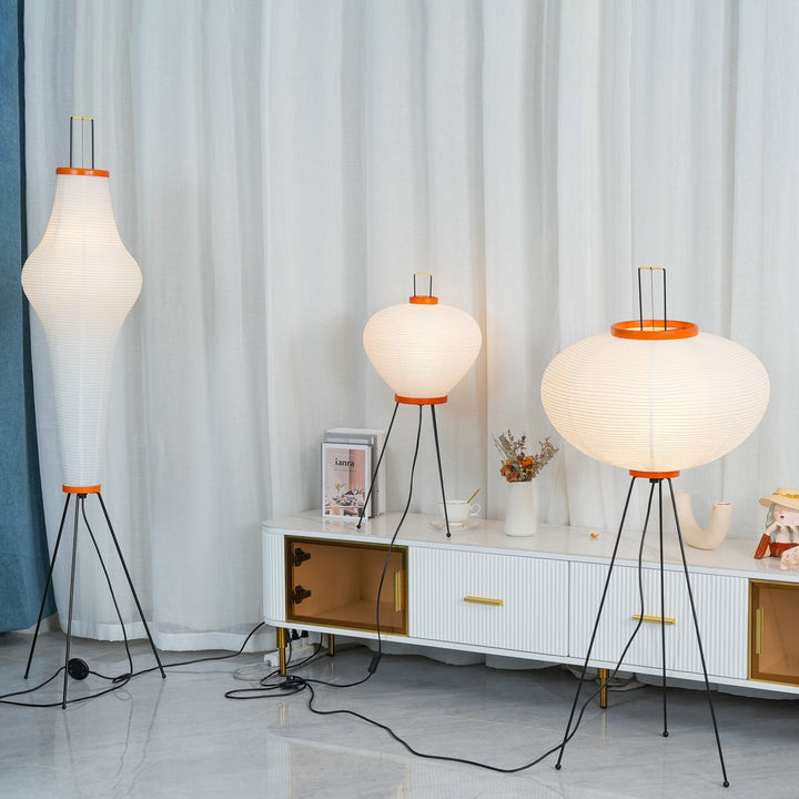 Lampa podłogowa z papieru ryżowego