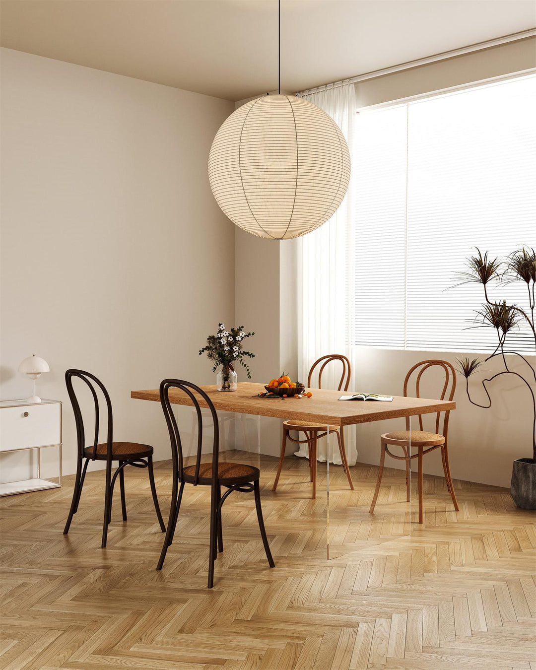Lampa wisząca z papieru Washi - seria okrągła