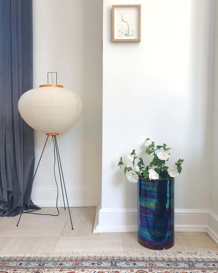 Lampa podłogowa z papieru ryżowego