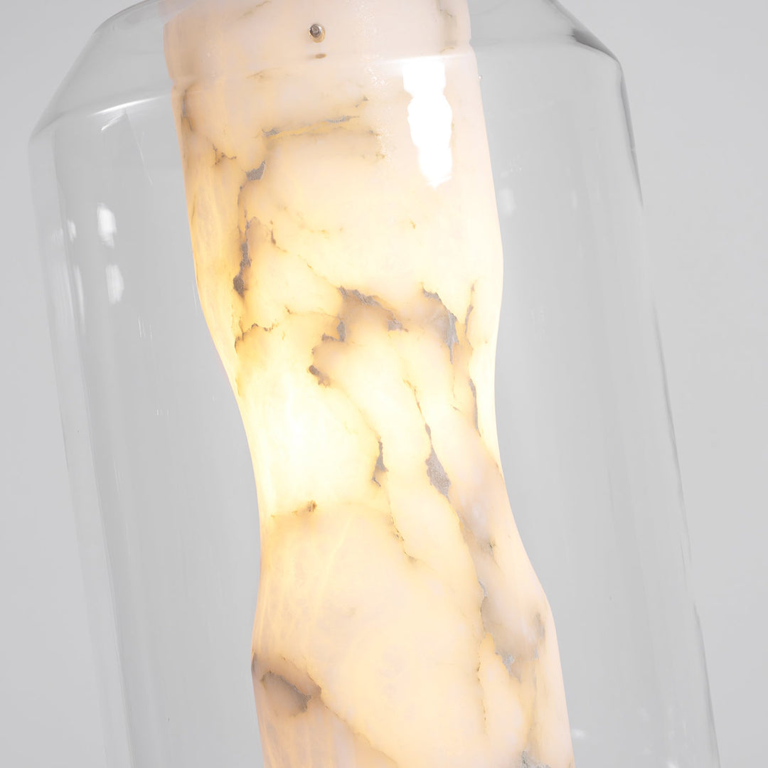 Lampa wisząca z alabastrowego szkła w cylindrze