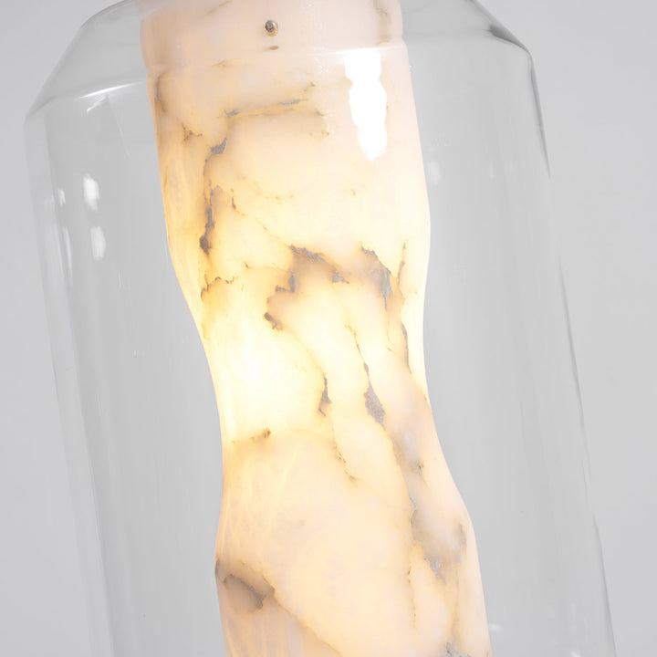 Lampa wisząca z alabastrowego szkła w cylindrze