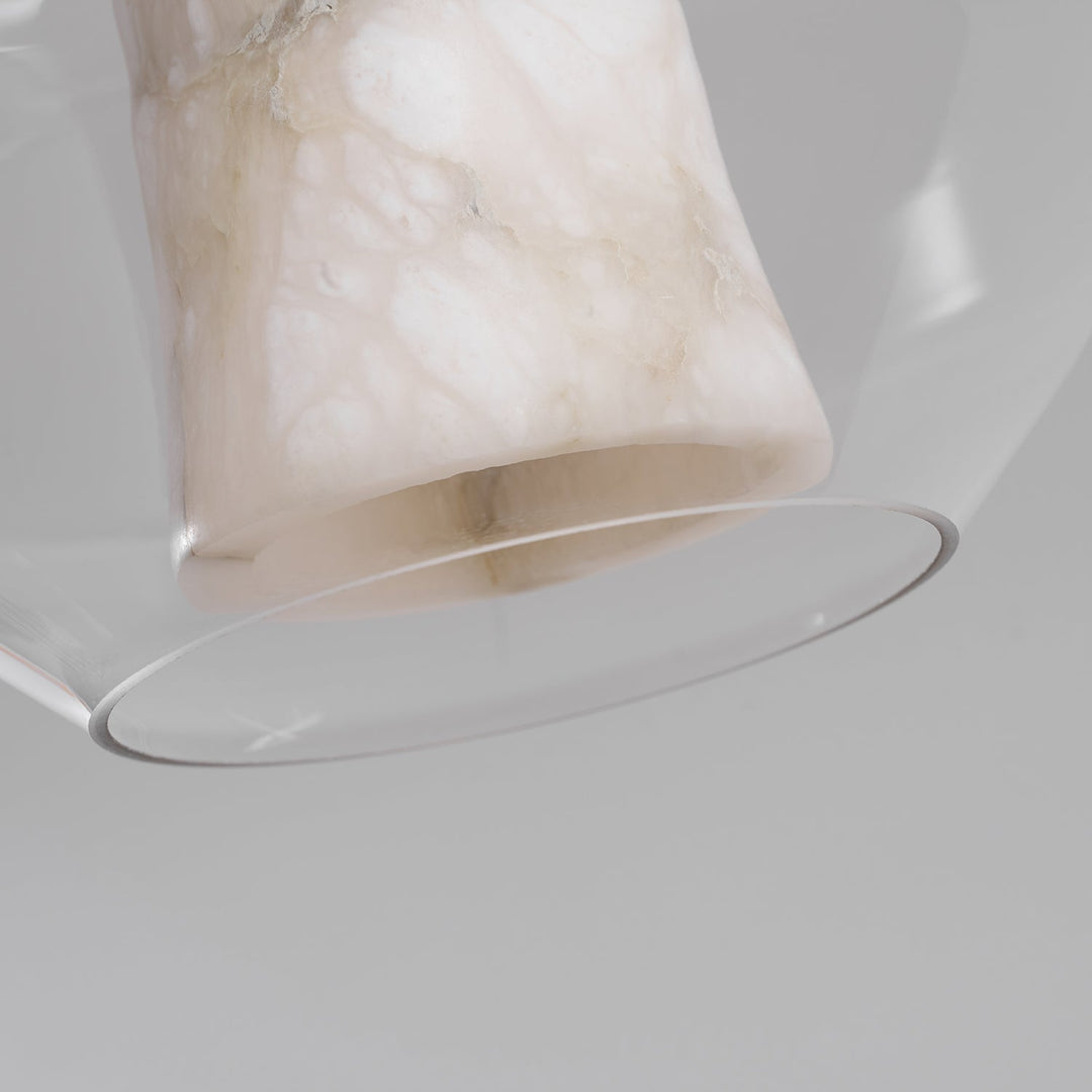 Lampa wisząca z alabastrowego szkła w cylindrze