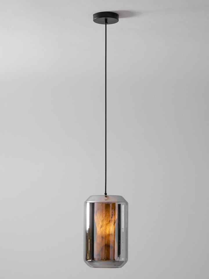 Lampa wisząca z alabastrowego szkła w cylindrze
