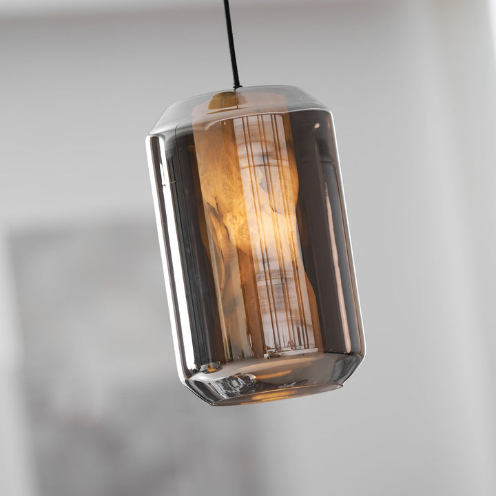 Lampa wisząca z alabastrowego szkła w cylindrze