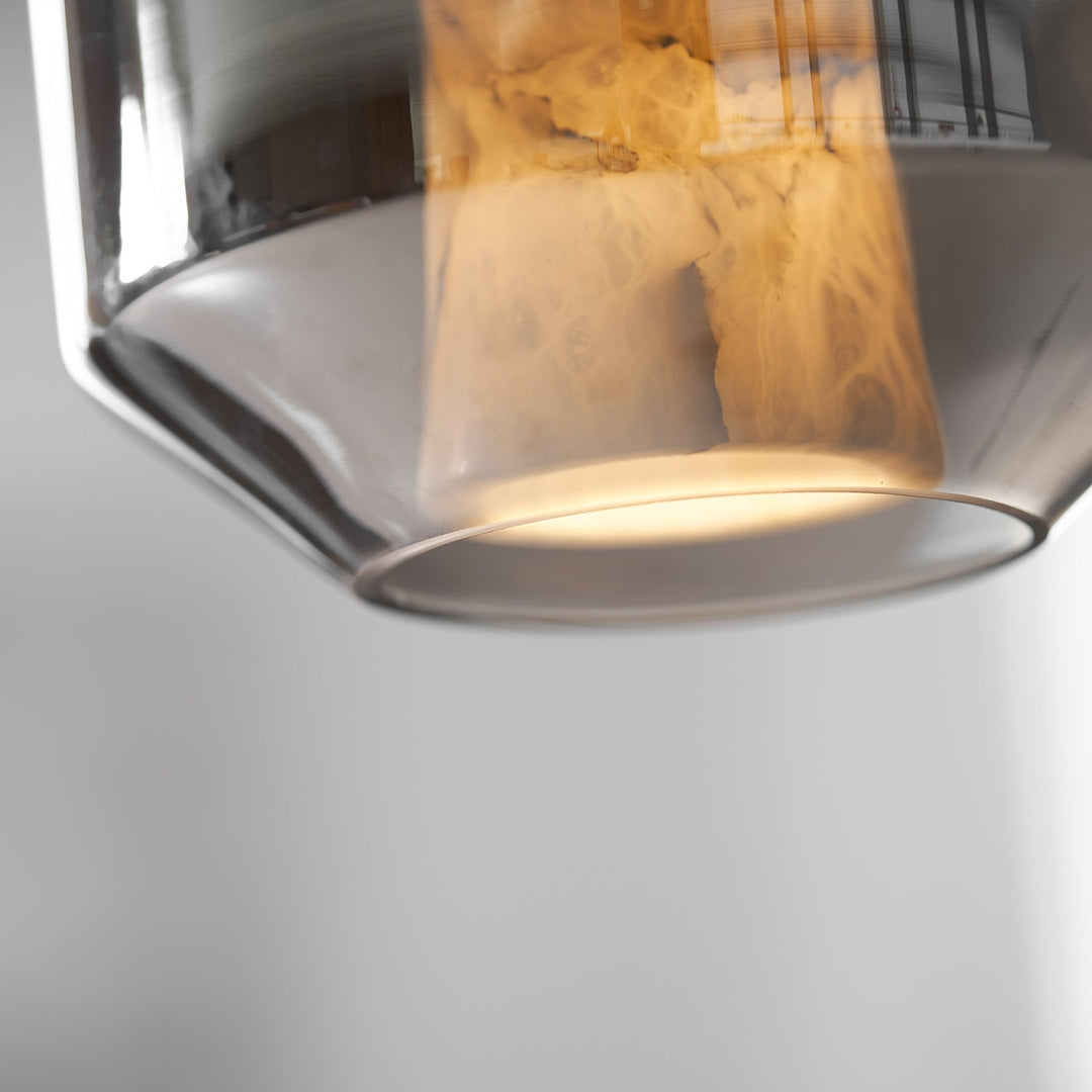Lampa wisząca z alabastrowego szkła w cylindrze