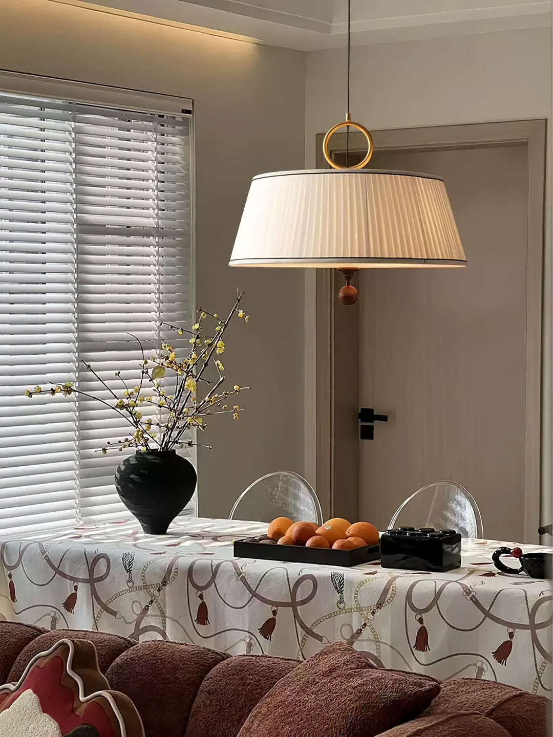 Lampa wisząca Alina z tkaniny