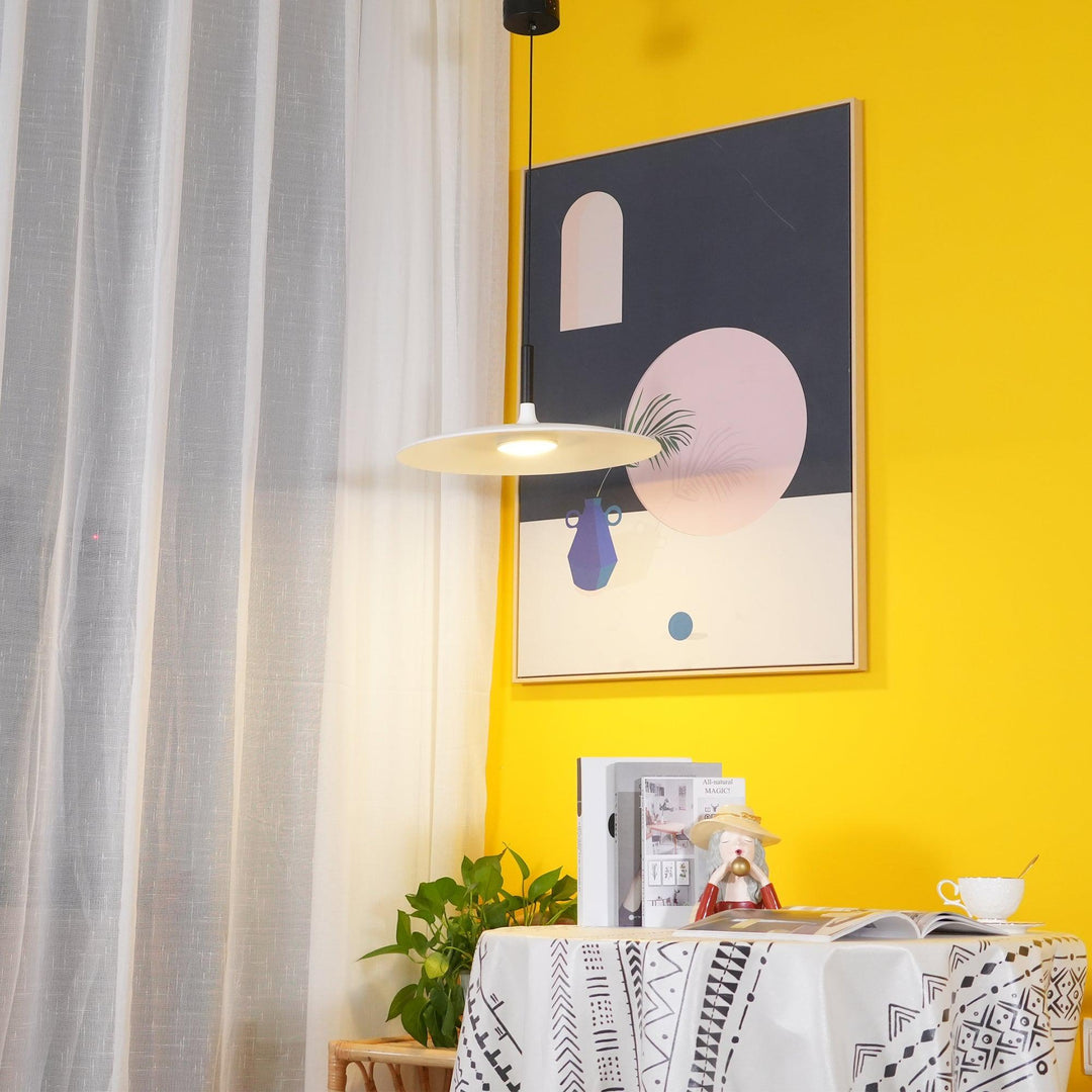 Larkin Biała Lampa Wisząca Talerzowa