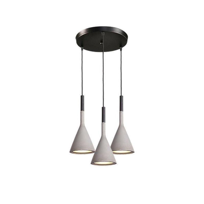 Stożkowa Lampa Wisząca z Betonu