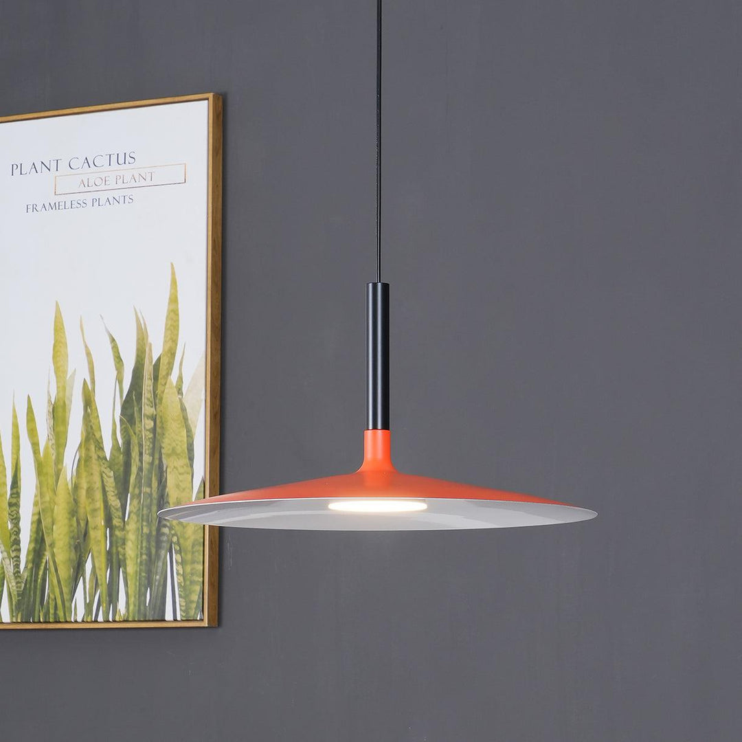 Larkin Biała Lampa Wisząca Talerzowa