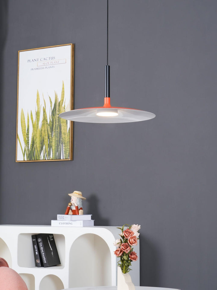 Larkin Biała Lampa Wisząca Talerzowa
