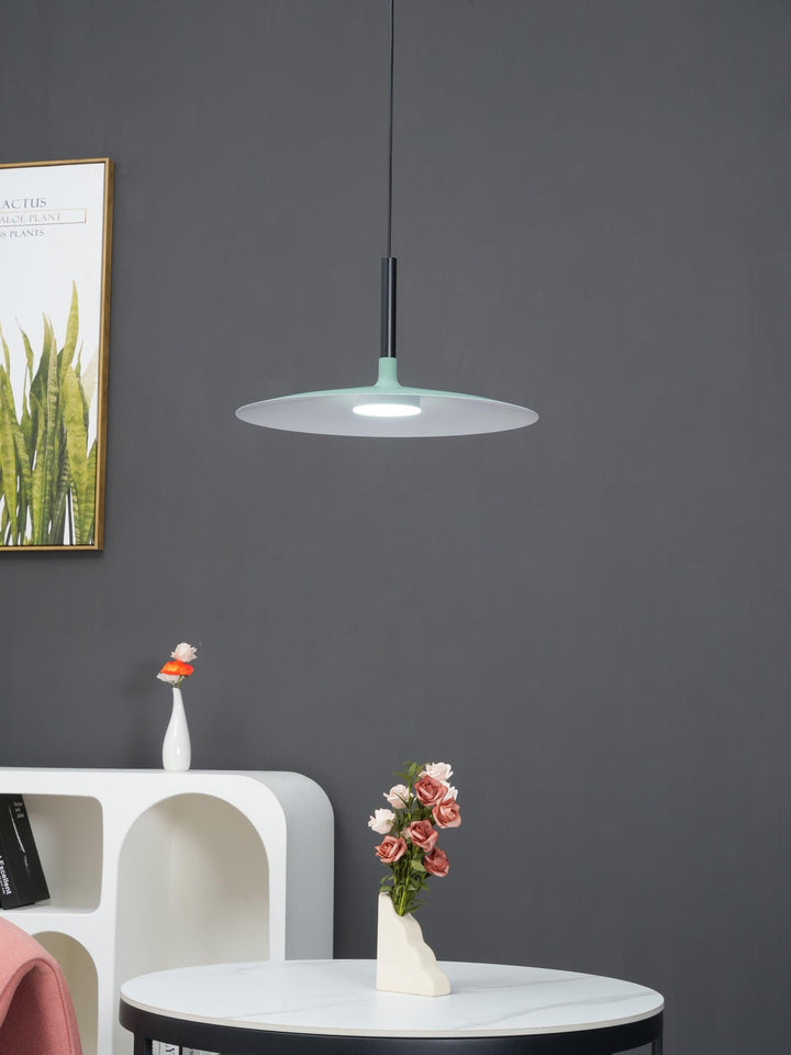 Larkin Biała Lampa Wisząca Talerzowa