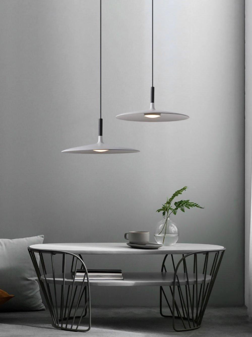 Larkin Biała Lampa Wisząca Talerzowa