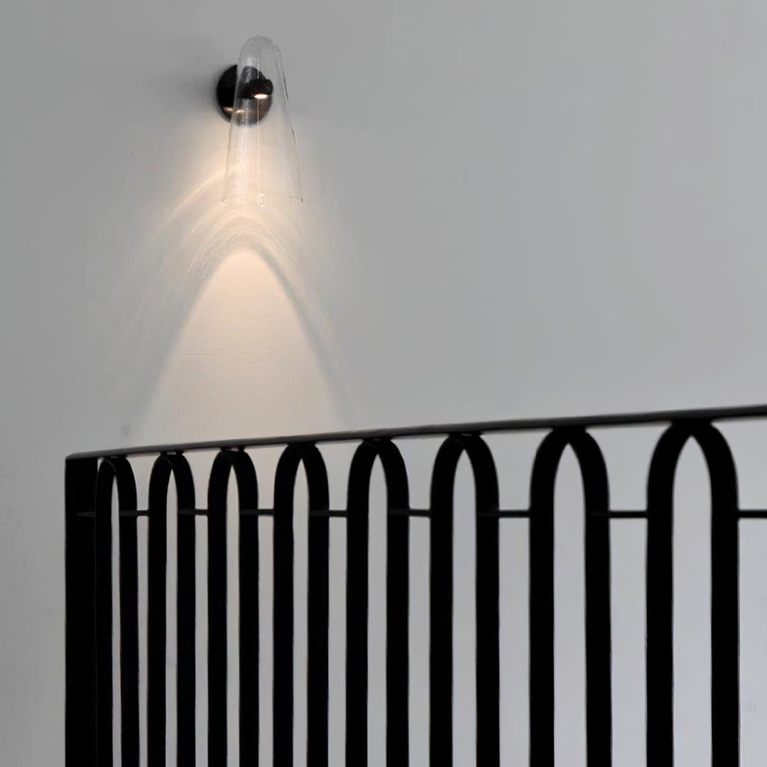 Stołowa Lampa Ścienna z Konicznym Szklanym Kloszem