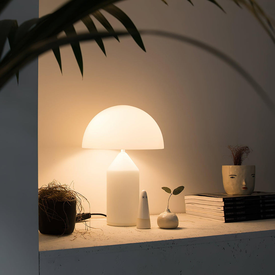 Szklana lampa stołowa Dorsey w kształcie grzyba