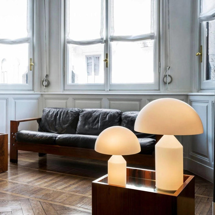 Szklana lampa stołowa Dorsey w kształcie grzyba