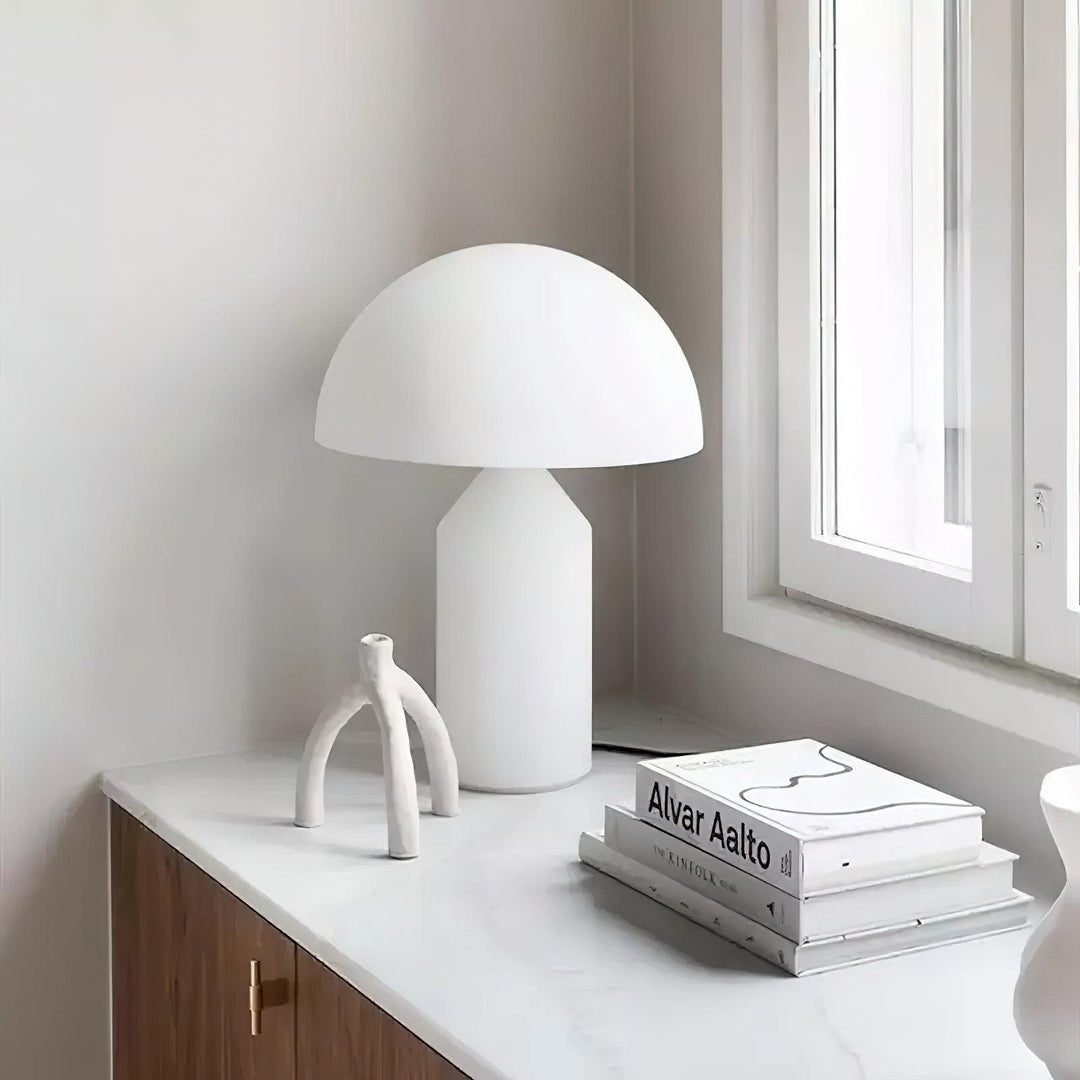 Szklana lampa stołowa Dorsey w kształcie grzyba