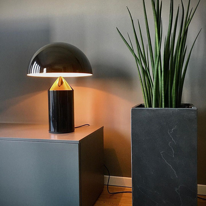 Mosiężna lampa stołowa Dorsey w kształcie grzyba