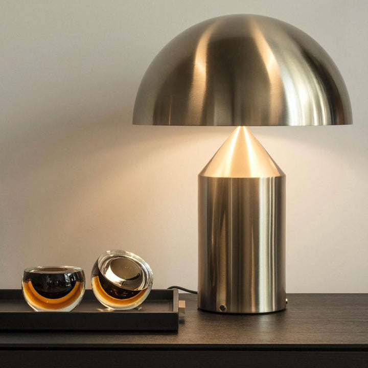 Mosiężna lampa stołowa Dorsey w kształcie grzyba