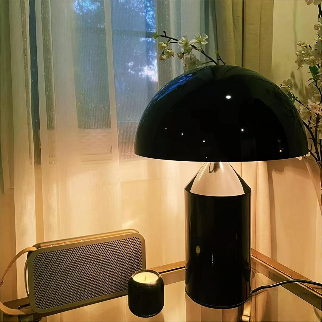 Mosiężna lampa stołowa Dorsey w kształcie grzyba