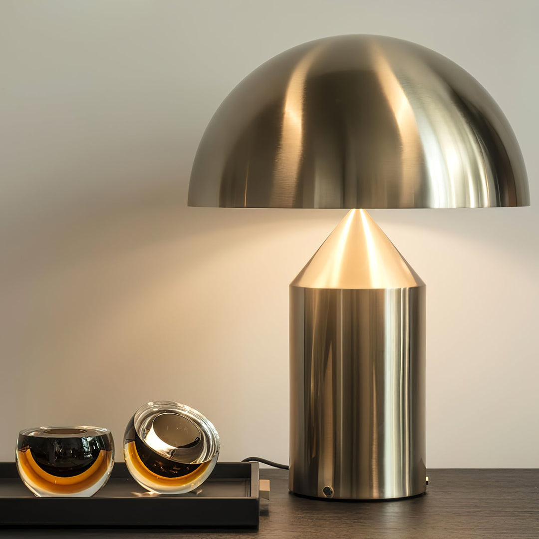 Mosiężna lampa stołowa Dorsey w kształcie grzyba