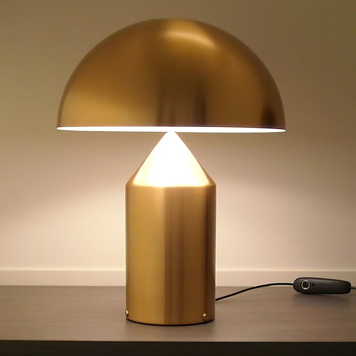 Mosiężna lampa stołowa Dorsey w kształcie grzyba
