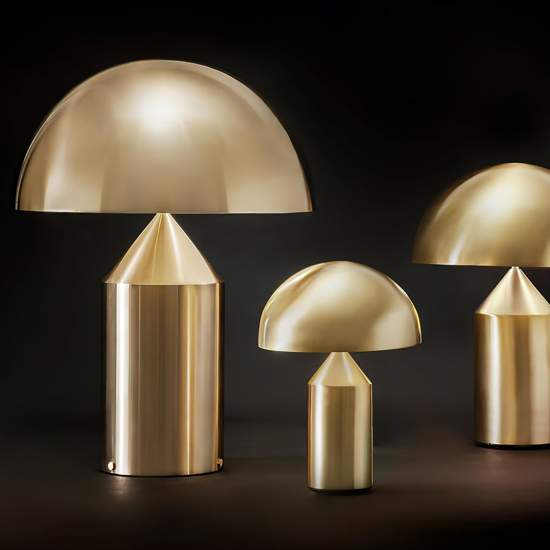 Mosiężna lampa stołowa Dorsey w kształcie grzyba