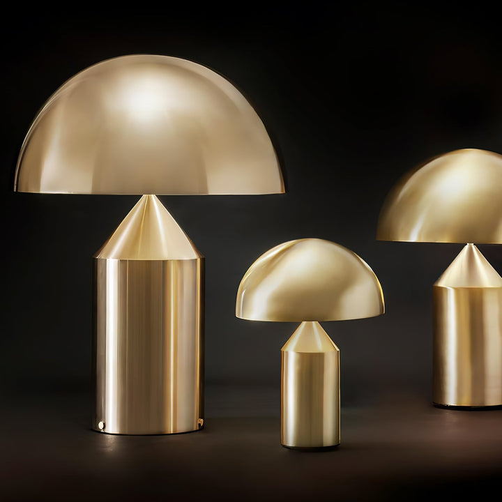 Mosiężna lampa stołowa Dorsey w kształcie grzyba