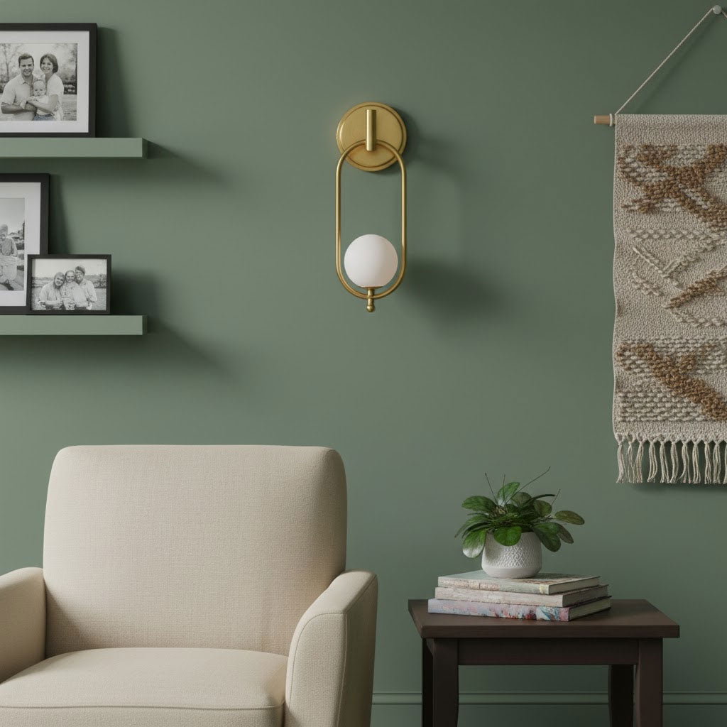 Mosiężna lampa ścienna Aurea