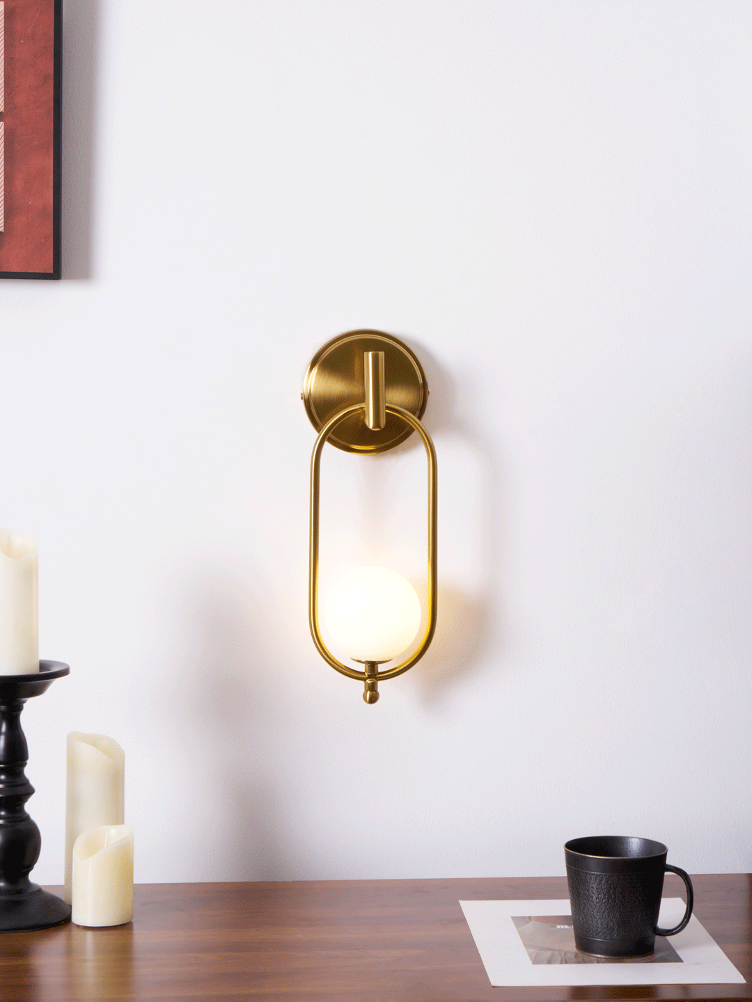Mosiężna lampa ścienna Aurea