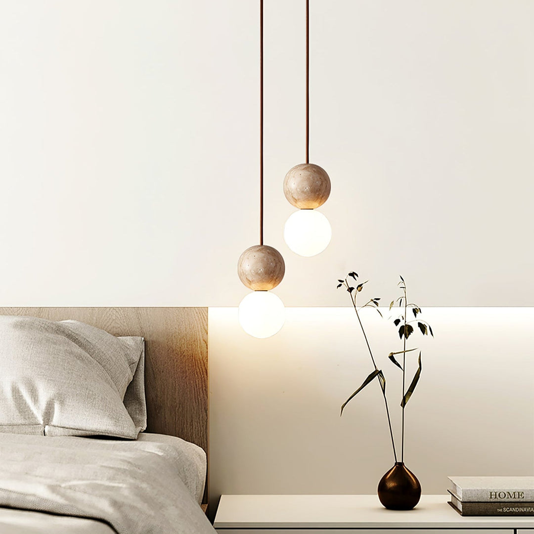 Lampa Wisząca Camille z Travertynu