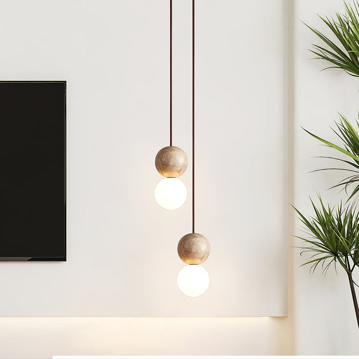 Lampa Wisząca Camille z Travertynu