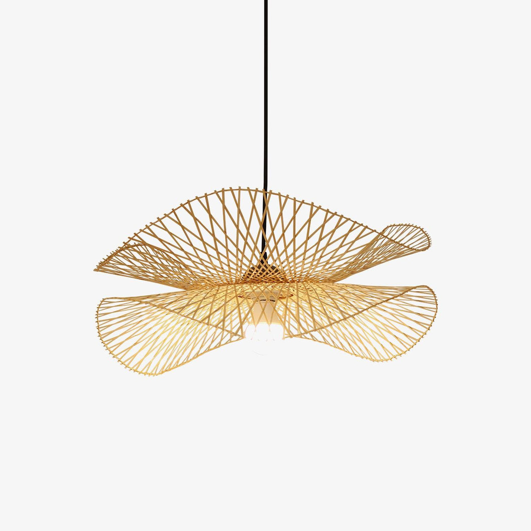 Lampa wisząca z ramą bambusową