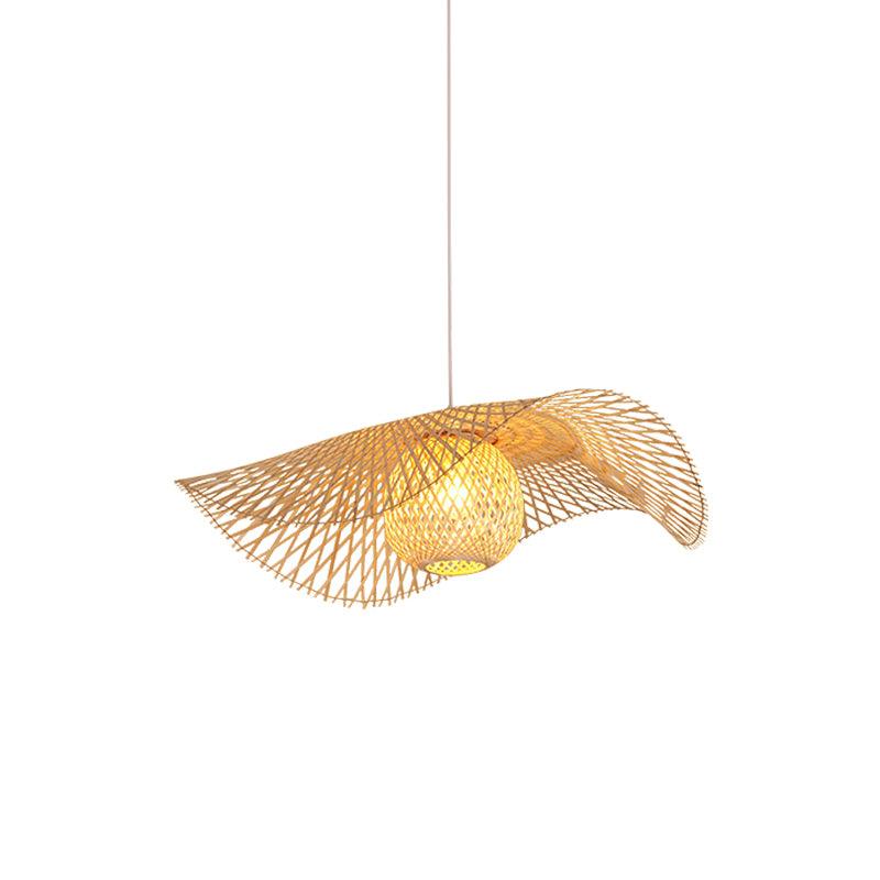 Lampa wisząca z ramą bambusową