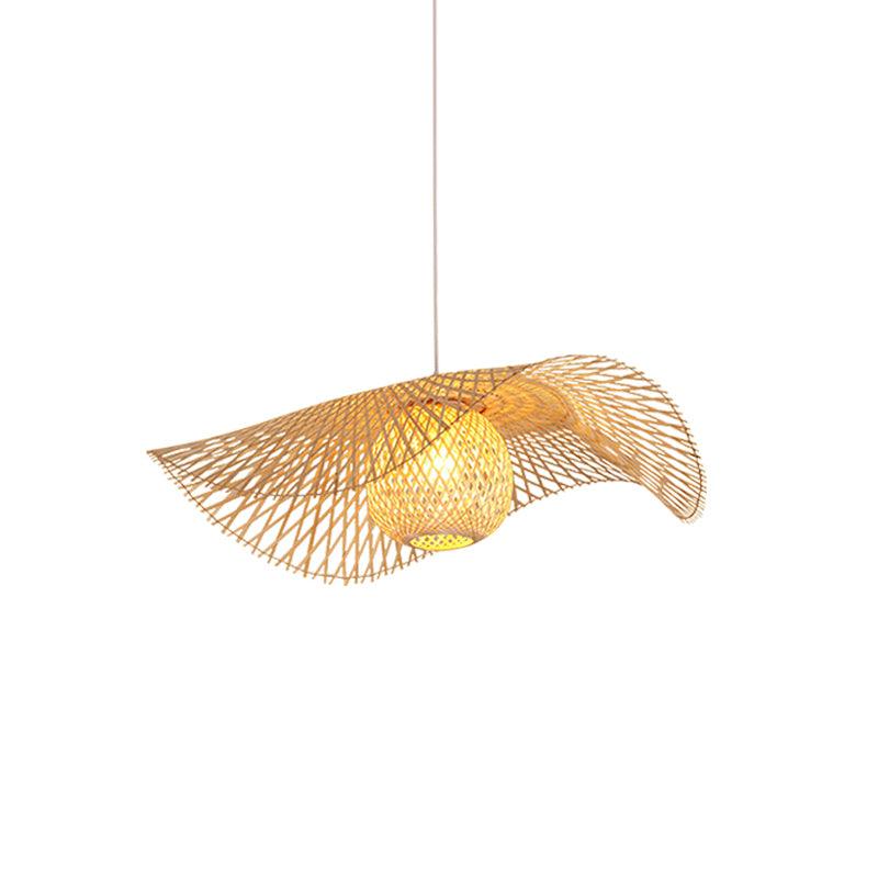 Lampa wisząca z ramą bambusową