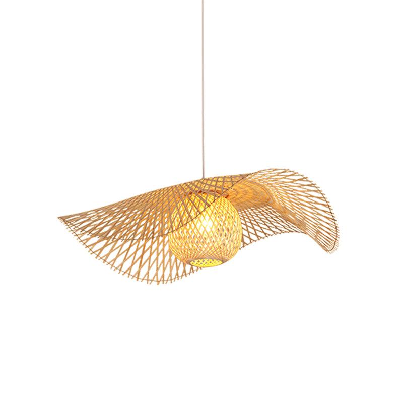Lampa wisząca z ramą bambusową